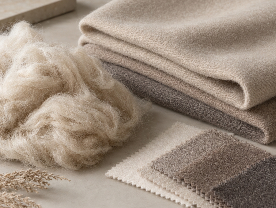 羊绒原料特写 · Cashmere material close-up